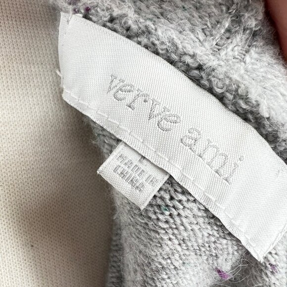 Verve Ami Striped Open Front Cardigan Gray Light Gray Size Large - Picture 10 of 13